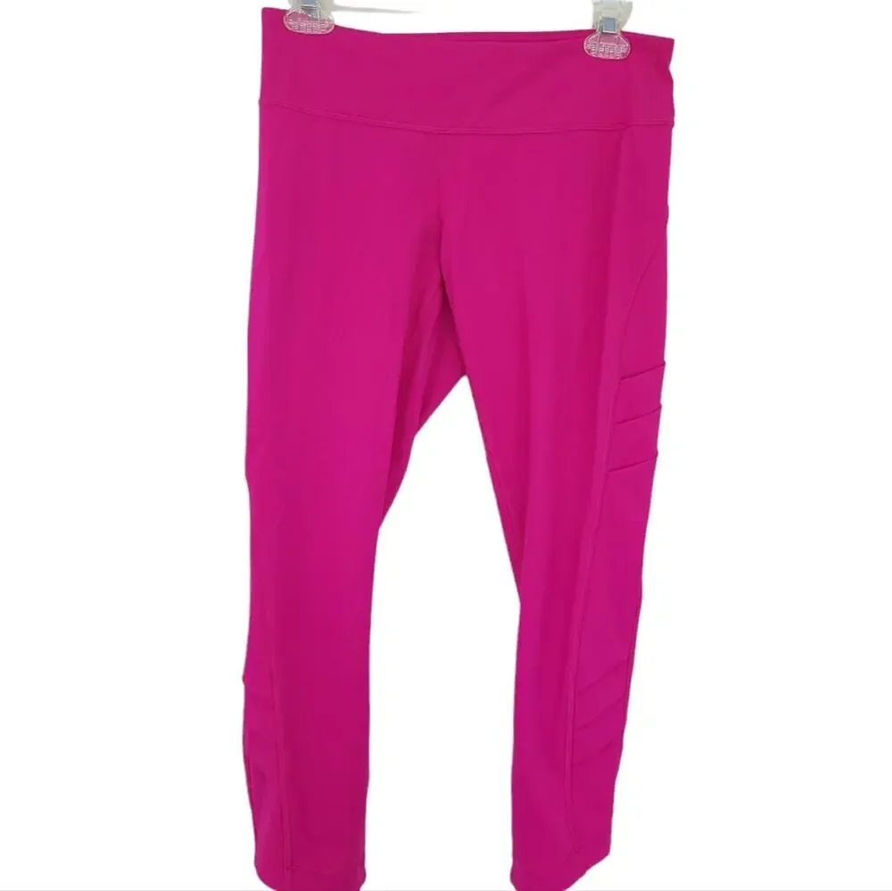 Lululemon All You Need Crop Leggings SZ 8 Hot Pink Barbiecore Hot Pink Athletic